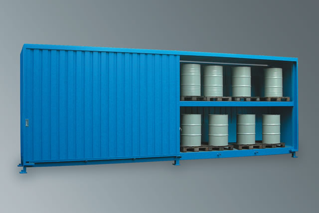 Wasserschutzfachcontainer 2 Ebenen - Breite 8.10 m, Tiefe 1,53 m